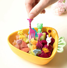 10pcs Mini Cartoon Animal Fruit Forks   Reusa...