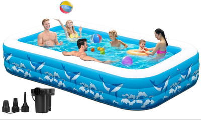 Large Inflatable Swimming Pool for Adults Kids - 130''X72''X22'' Blow up Pools Kidd