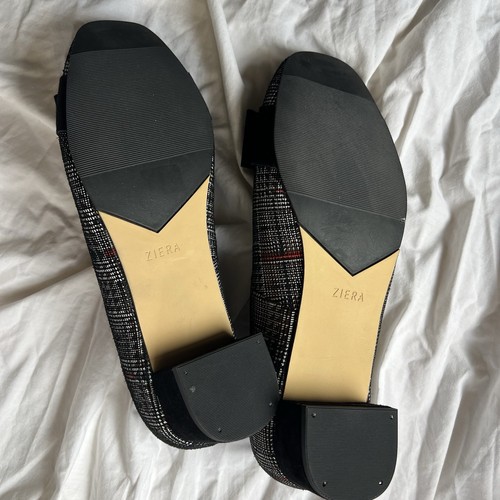 Ziera Check Velvet Fabric & Leather Comfort Block Heels Bow Detail RRP $240.00 - Picture 3 of 5