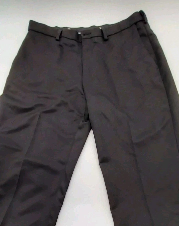 Haggar Slacks - Mens 36 x 30 - Black Dress Pants - Trousers - Flat Front  - Image 4 of 4