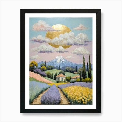 Blumenfelder 1 Kunstdruck gerahmt Wandbild Poster Leinwanddruck Bild