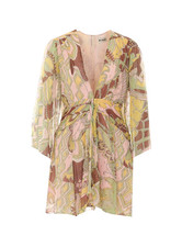 BNWT Rixo Clove Chiffon Bianca Abstract Green Mini Dress   Sz M PRP: £315