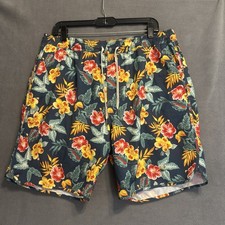 Fair Harbor Anchor Swim Trunks Tropical Floral Print Lined Mens XL 8" Beach