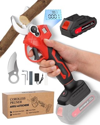 VEITORLD 20V Electric Pruning Shears, Garden Shears, 30mm 1.2'' Cutting Diameter
