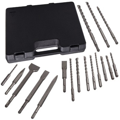 17pcs Rotary Hammer Drill Bits Set Chisel Masonry Hole Tool for SDS Plus drills