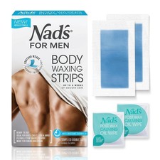 Body Wax Strips - Wax Hair Removal for Men - at Home Waxing Kit with 20 Waxing S