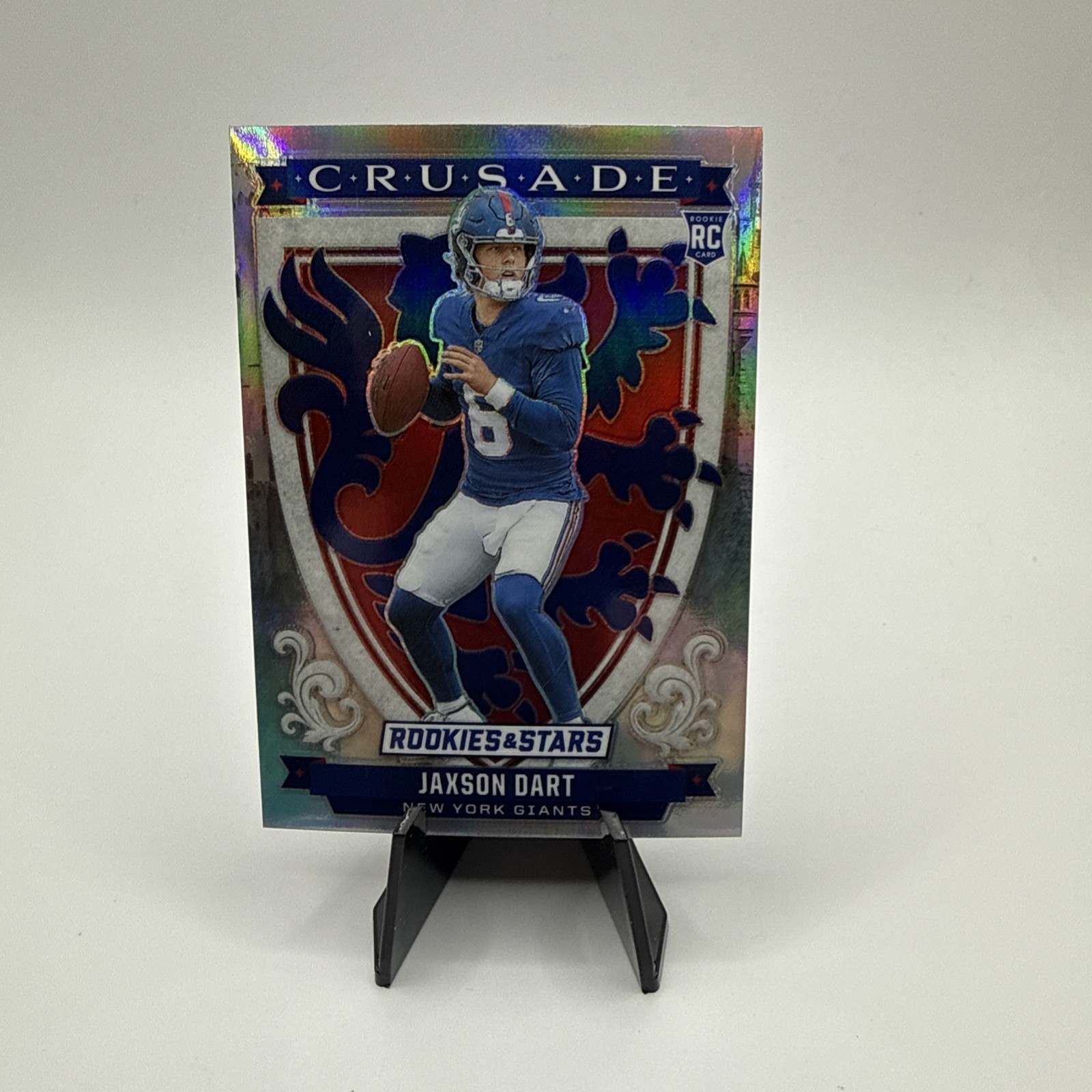 2025 Panini Rookies & Stars Jaxson Dart Crusade Silver Prizm Rookie #11 Giants