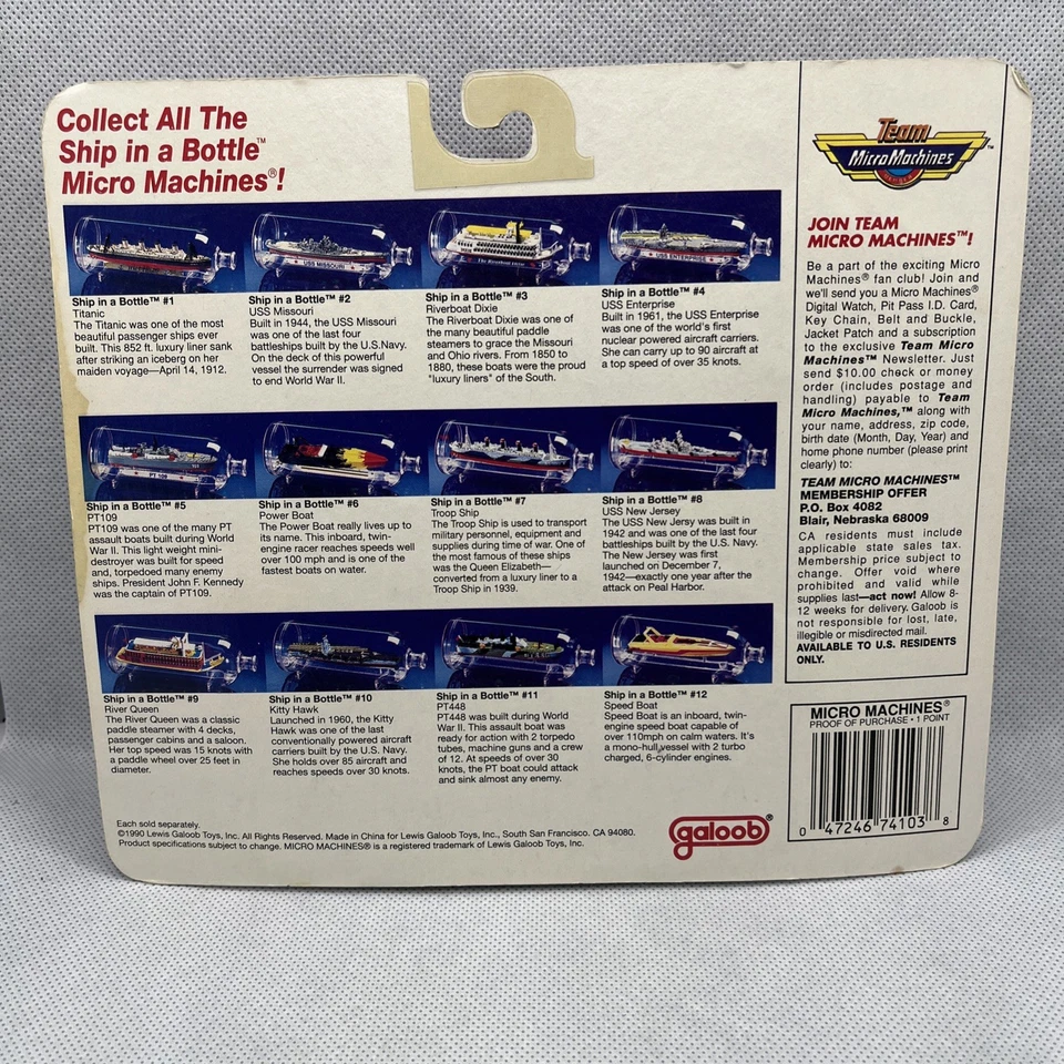 BONUS LIC PLATE USS ENTERPRISE AIRCRAFT CARRIER SHIP IN A BOTTLE MICRO MACHINES - Image 4 of 4