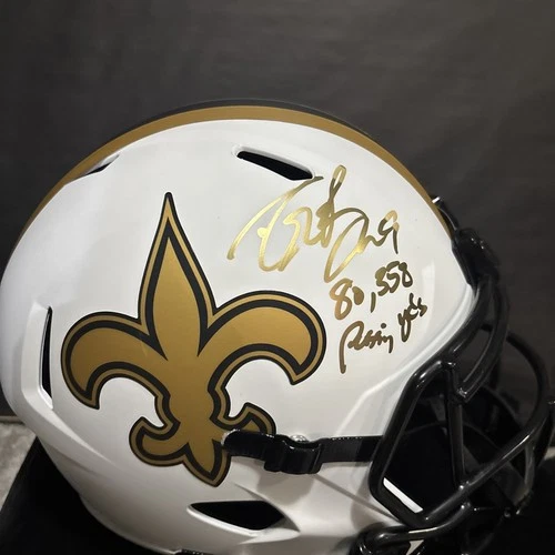 Drew Brees Autographed “80,358 Passing Yards” Saints F/s Lunar Eclipse (Beckett)