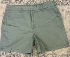 Gloria Vanderbilt Sage Green Cotton Twill 5  Inseam Shorts Sz 14 NWOT