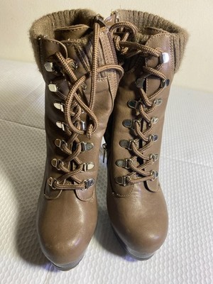 Jennifer Lopez Womens Size 8 M Brown High Heel Boots Dress Fashion Ankle Shoes