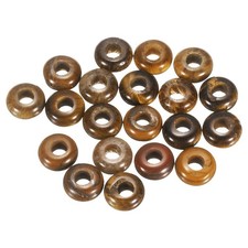 20pcs Natural Stone Beads 6x12mm Large Hole Craft Beads, Black Yellow