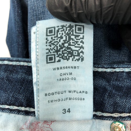 Jeans True Religion donna 34 blu Becca bootcut denim lavaggio scuro patta tasca giorno - Foto 6 di 18