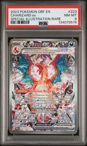 Charizard Ex 2023 Pokemon En-Obsidian Flames 223 Special Illustration Rare PSA 8