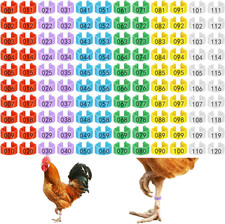120 Pcs Chicken Leg Bands, 10 Color Numbered Chicken Leg Rings Identification...