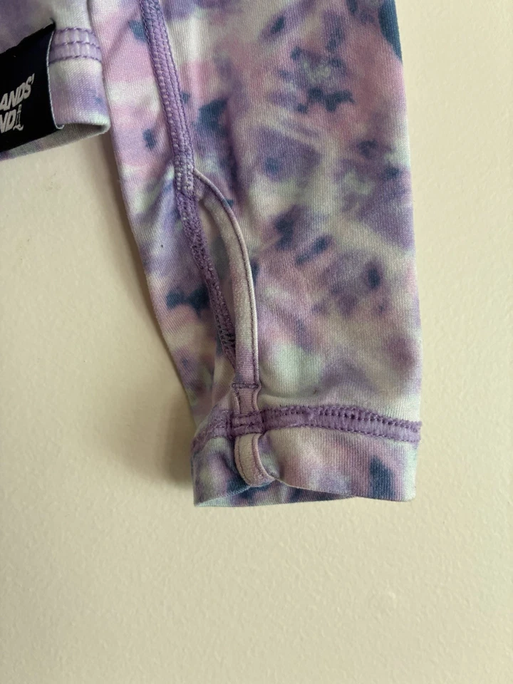 Lands' End Kid Girls Soft Tie Dye Polyester Long Sleeve Crewneck Shirt Purple XS - Image 4 of 4
