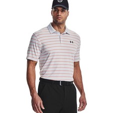NWT Under Armour Mens Playoff 3.0 Stripe Golf Polo,halo gray/orange blast-Sz M