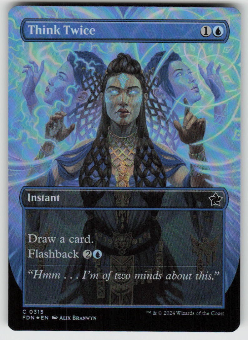 Think Twice (Borderless) Foil Common Foundations 315 MTG Near Mint