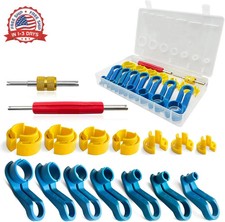 16PCS Car AC Fuel Line Disconnect Removal Tool Set with Storage Box, Valve Core