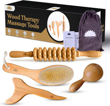 Wood Therapy Massage Tools 4 Pcs, Lymphatic Drainage Massager, Maderoterapia Kit