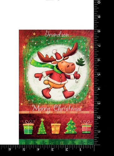 Linda Tarjeta de NAVIDAD PARA NIETO, Alce Festivo por Bella Saludos + Sobre - Imagen 3 de 5