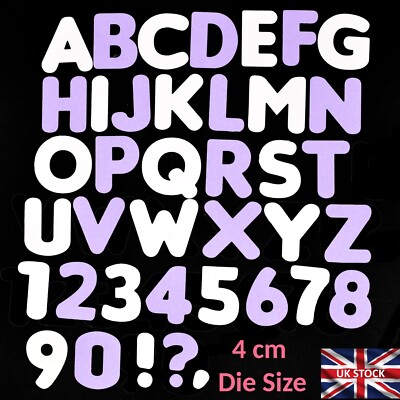 Großes Großbuchstaben Alphabet & Zahlen + mehr Metall Stanzformen Set, Kartenherstellung G1