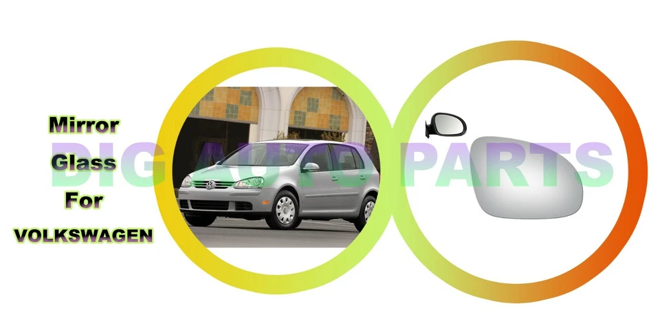 Repuesto de cristal espejo retrovisor para VW Passat Jetta Golf GTI Eos lado pasajero derecho 4104 Foto 4 de 4