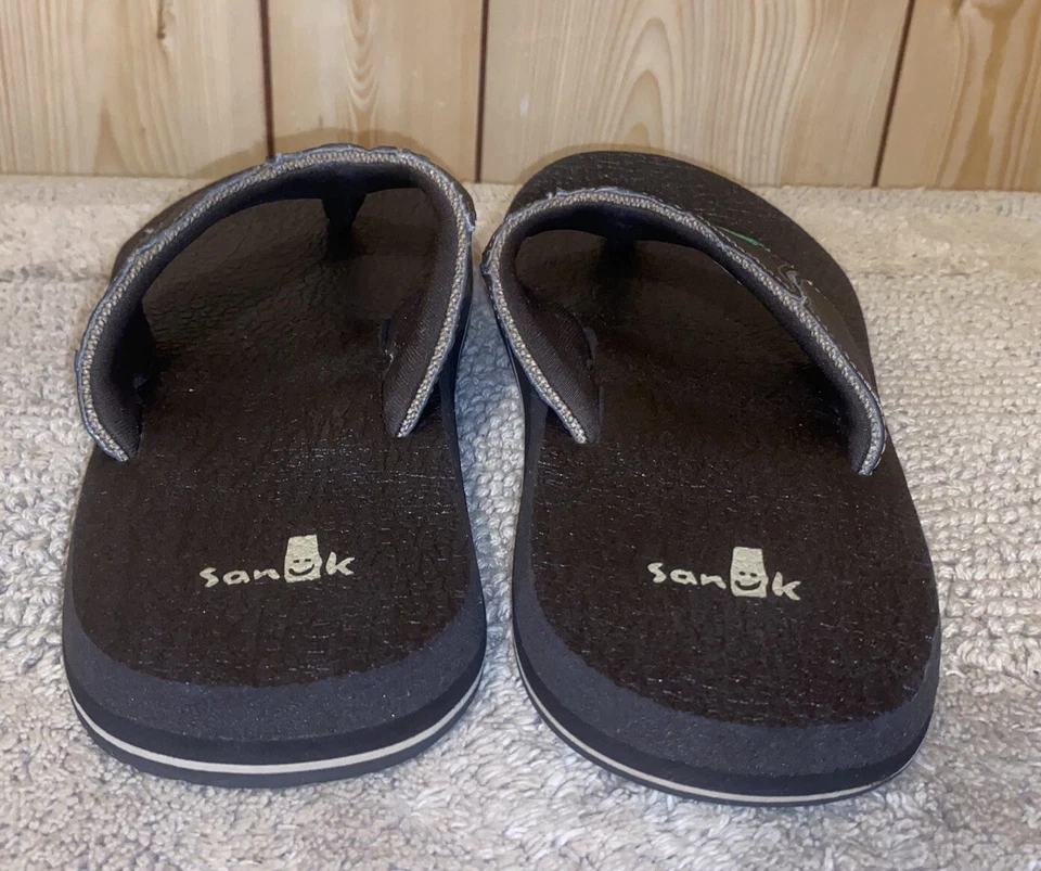 Sandalias Chanclas Sanuk Para Hombre Talla 10 Marrón Línea Falla Tanga Foto 3 de 4