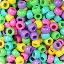 BeadTin Candy Mix Opaque 9mm Barrel Pony Beads 500pcs 