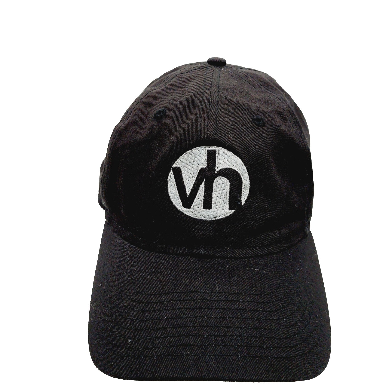 Vh Hat Black Strap Back White Embroidered