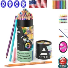 Artist-Grade Watercolor Pencils Set of 48 - Perfect for Painting & Sketching