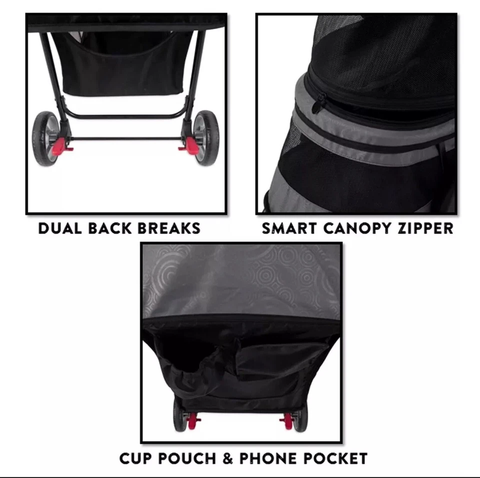 Regal Plus Pet Stroller For Dogs Cats, Breeds Up to 25 lbs, Starry Night - Image 2 of 4