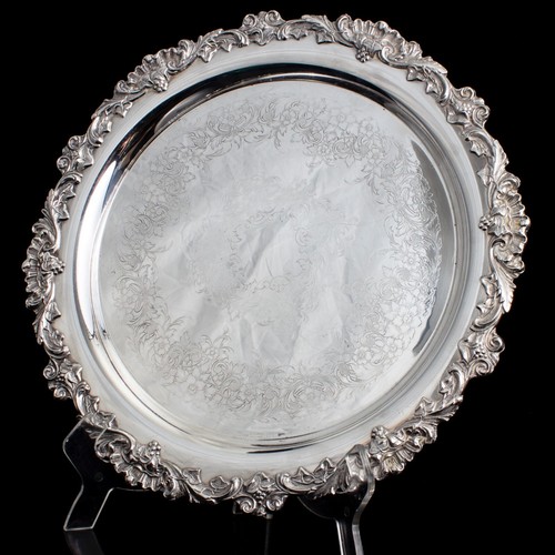 Vintage Wallace Silver Plated Ornate Floral Serving Tray