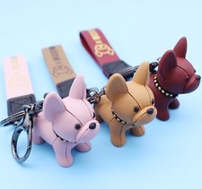 Colorful French Bulldog Shining Keychain  Jeweled Keychain  Cute Dog Keyholder