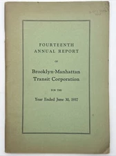 Brooklyn-Manhattan Transit Corporation Annual Report Train Ephemera 1937