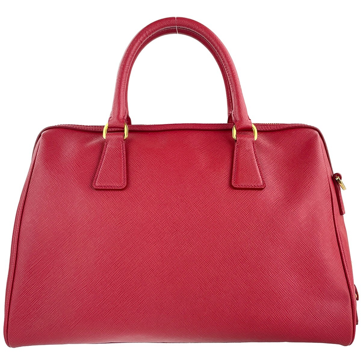 PRADA Saffiano Lux Leather Fabric Red 2way Handbag 3051 | eBay