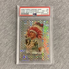 2008 Topps Chrome WWE #8 Chief Jay Strongbow Allen & Ginter X-Fractor PSA 8