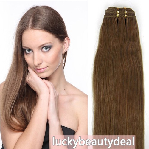 Sew in Weft Human Hair Extensions Double Weave Real Human Hair Bundles Straight - Picture 49 of 94