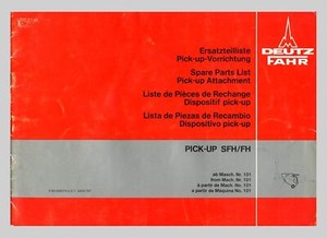 Deutz Fahr Pick-up SFH/FH Selbstfahrhäcksler Feldhäcksler  Ersatzteilliste
