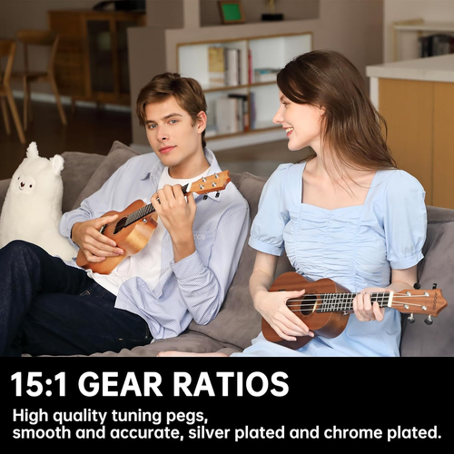 Soprano Ukulele for Beginner 21 Inch Ukelele Kit with Gig Bag Straptuner Nylon - Picture 6 of 12