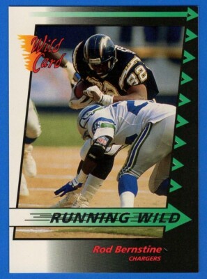 1992 Wild Card Running Wild Silver #6 Rod Bernstine San Diego Chargers Football