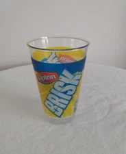 LIPTON BRISK ICED TEA ADVERTISIMG Plastic Glass~Husky Logo~Collectibles Canada