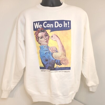 VTG WWII Rosie The Riveter Sweatshirt We Can Do It War Poster Graphic Mens  XL