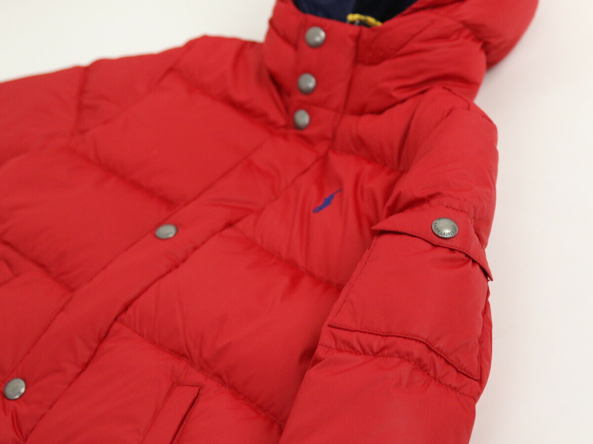Polo Ralph Lauren Kids Puffer Down Jacket Coat - Red (Navy pony