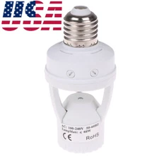 Infrared PIR Motion Sensor E27 LED Light Lamp Bulb Holder Socket Switch 110/220V