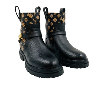 Stiefel Guess Veterboots Orana GUESS Schwarz Eco Leder Stiefel