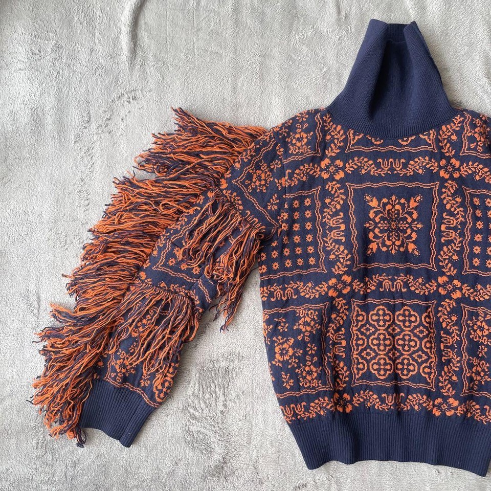 Worn By Nishino Nanase Sacai Rainspooner Fringe Bandana Knit eBay