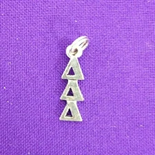 Delta Delta Delta Sterling Plated Lavaliere Sorority Greek Ann Peden