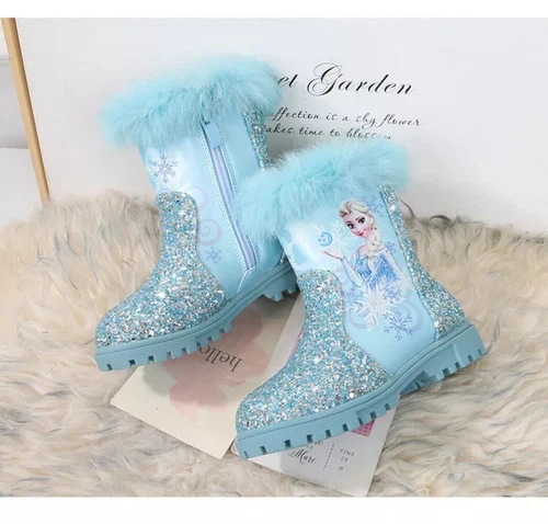 Winter Neu Elsa Kinder Mädchen Elsa Prinzessin Kristall Paillette Kurze Stiefel - Bild 22 von 42
