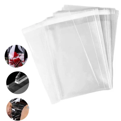 VAN DER LINN CLEAR CELLOPHANE BAG SELF SEAL FOR CARDS GIFT A3 A4 C5 C6 C7 5X7